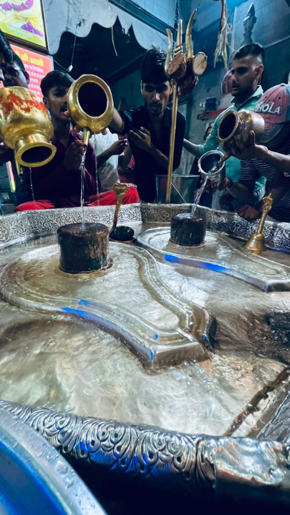 Shravan month celebrations with devotees performing jalabhishekam